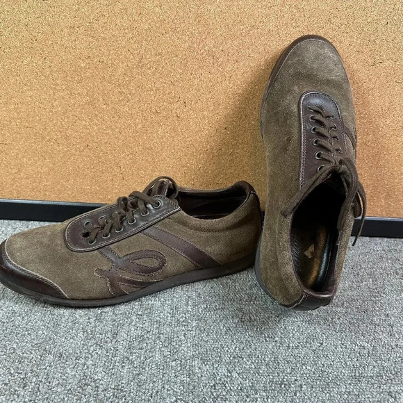 Brioni Other - Brioni Brown Olive Suede Lace Up Leather Sneakers Size EU 40.5 Made in Italy